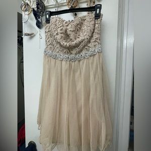 Strapless Gold Prom Dress